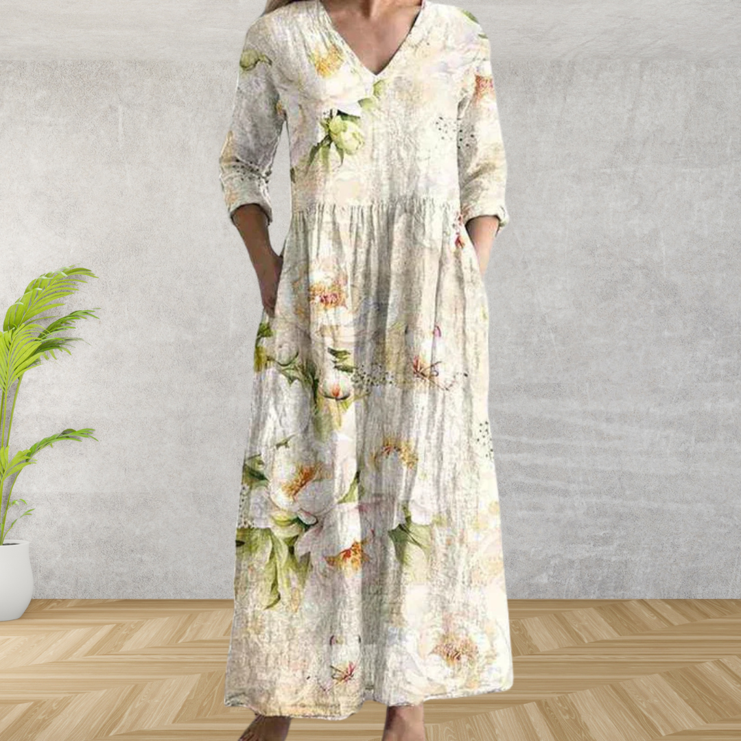 Yulya™ | Élégante Robe Midi Fleurie