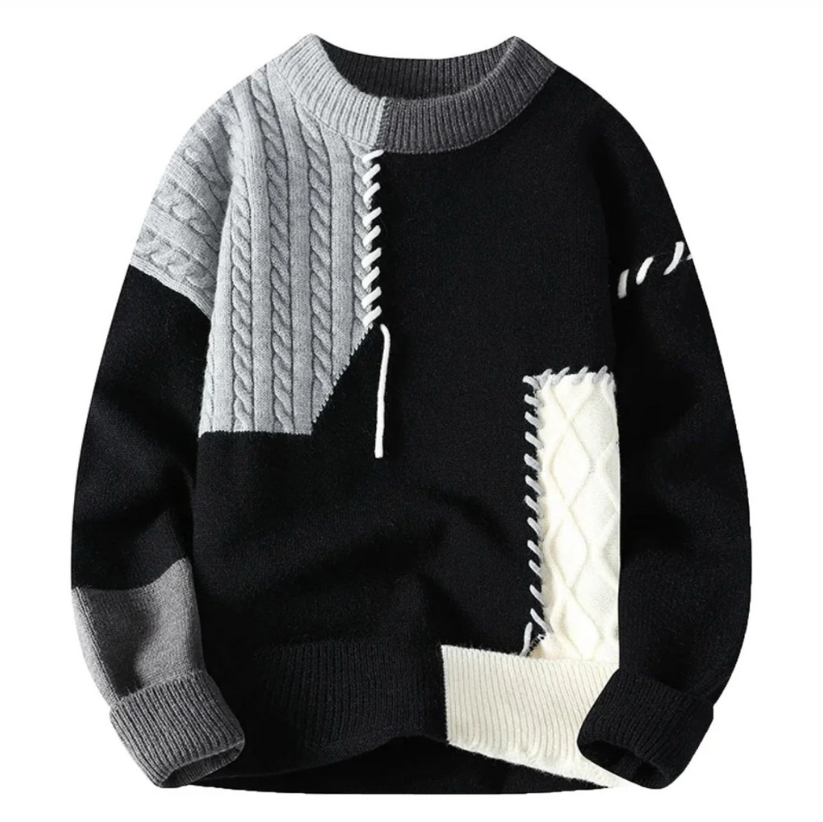 Bruno - Pull Patchwork Confortable