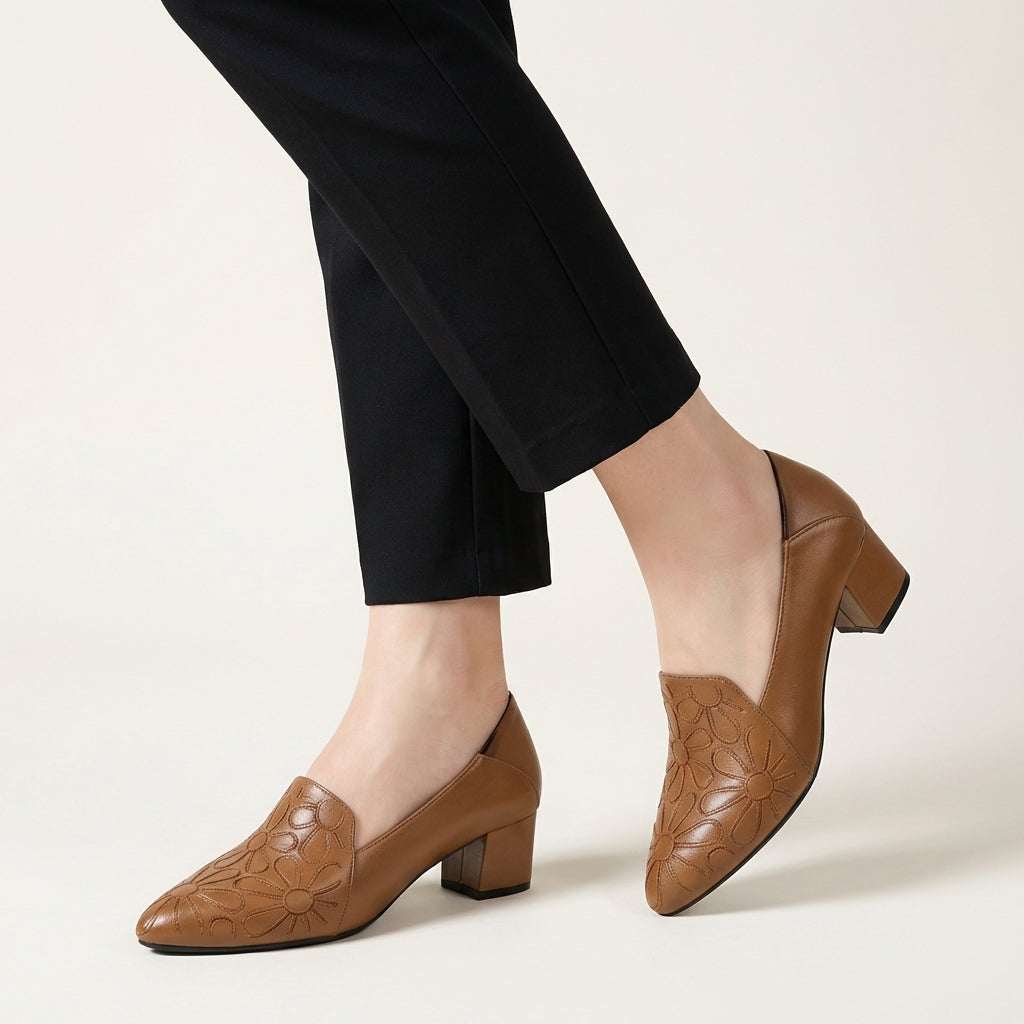 Sonya | Baskets en Cuir Doux Brodées