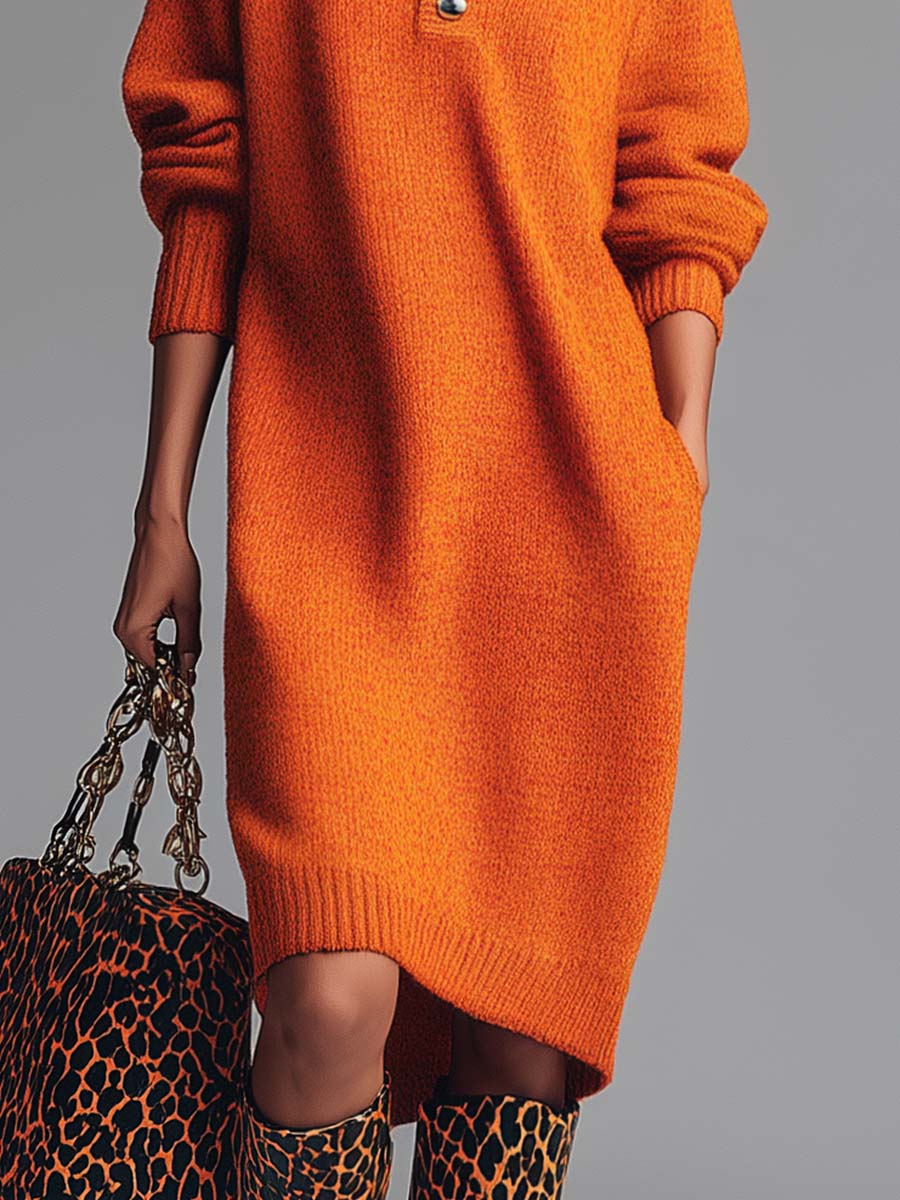 La Scintilla | ROBE PULL AVEC COL BOUTONNÉ
