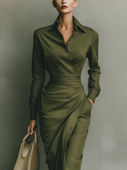 La Scintilla | ROBE PORTAFOLIO SATINÉE AVEC CEINTURE