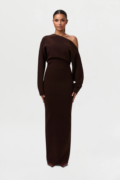 Knit Off-Shoulder Maxi