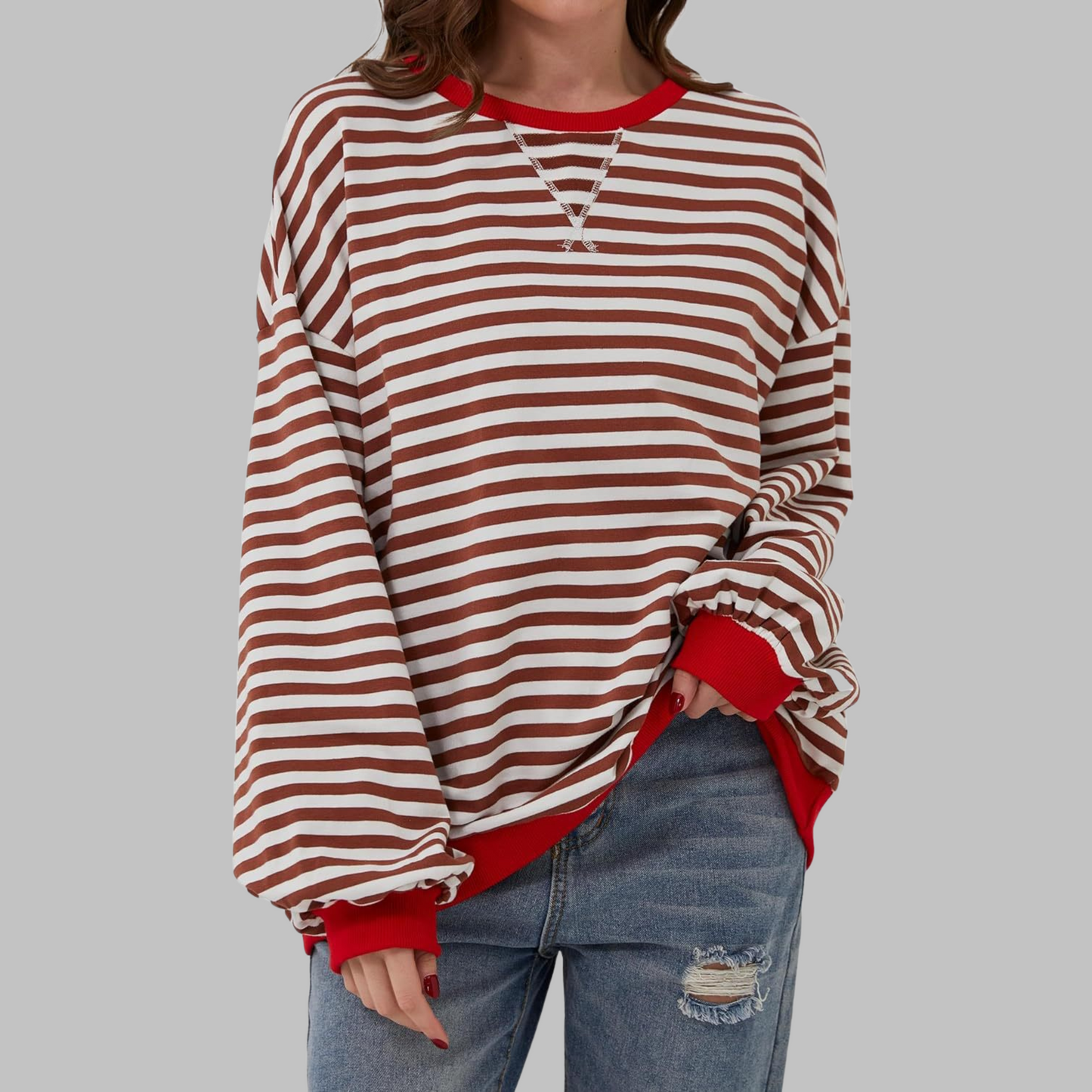 Chloe - Pull Rayé Décontracté
