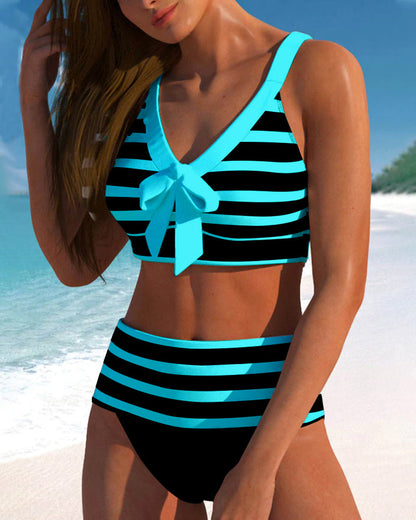 Lula® | Bikini rayé taille haute
