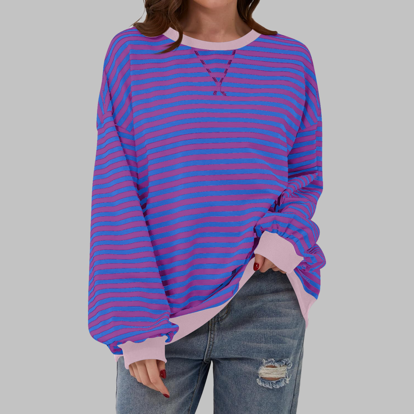 Chloe - Pull Rayé Décontracté
