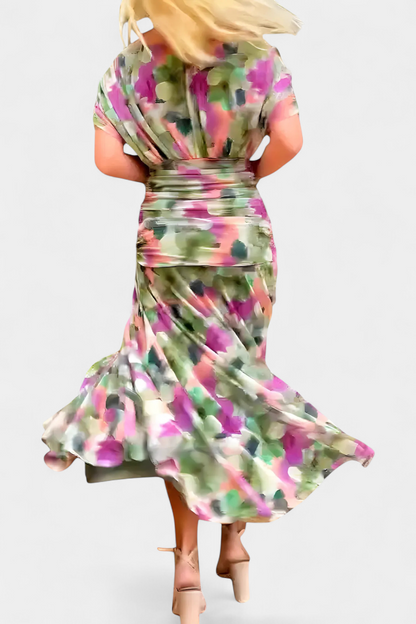 Florendra™ | Robe Longue Fleurie Col V