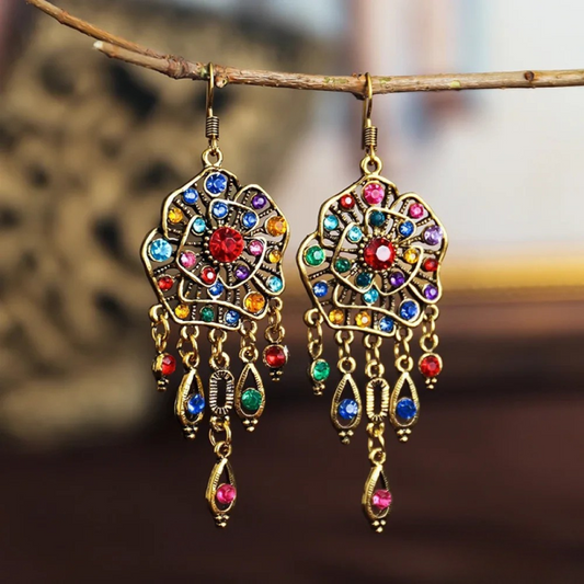 Boucles d'oreilles Mandala Vintage Multicolore