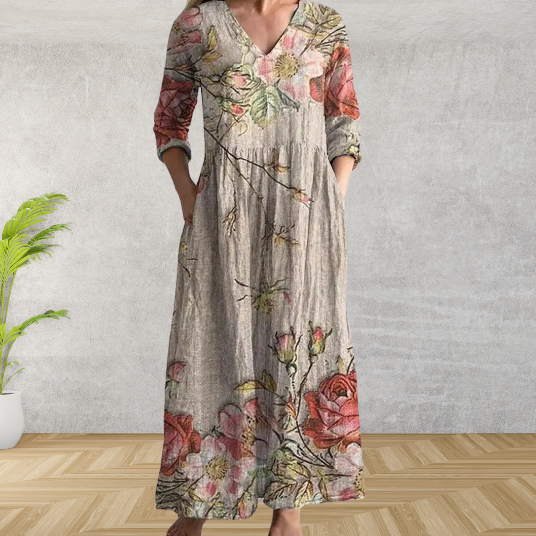 Yulya™ | Élégante Robe Midi Fleurie