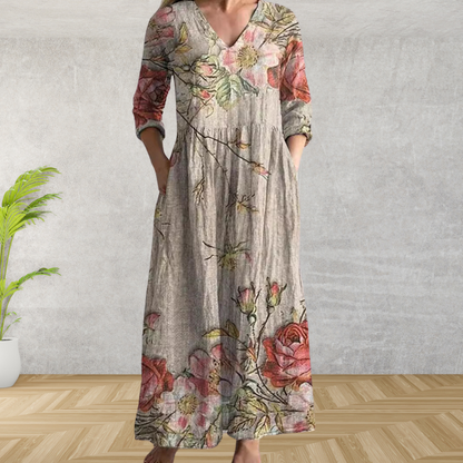 Yulya™ | Élégante Robe Midi Fleurie