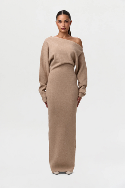 Knit Off-Shoulder Maxi