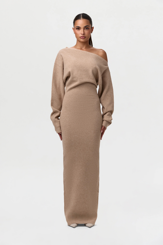 Knit Off-Shoulder Maxi