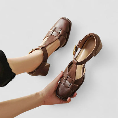 Eulalie | Talons Bloc T-Strap Orthopédiques
