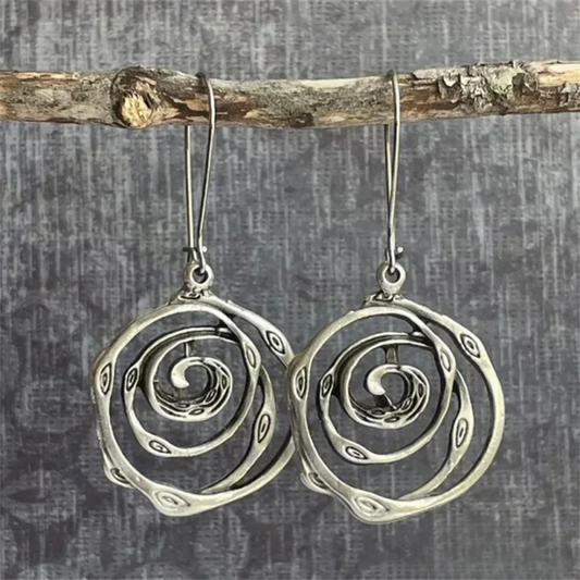 Boucles d'oreilles en argent Labyrinthe