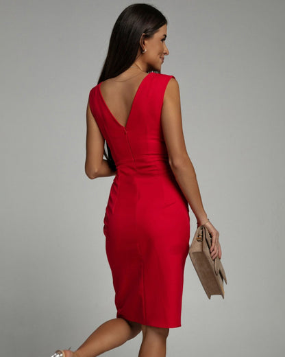La Scintilla | Robe Élégante en Viscose avec Fente
