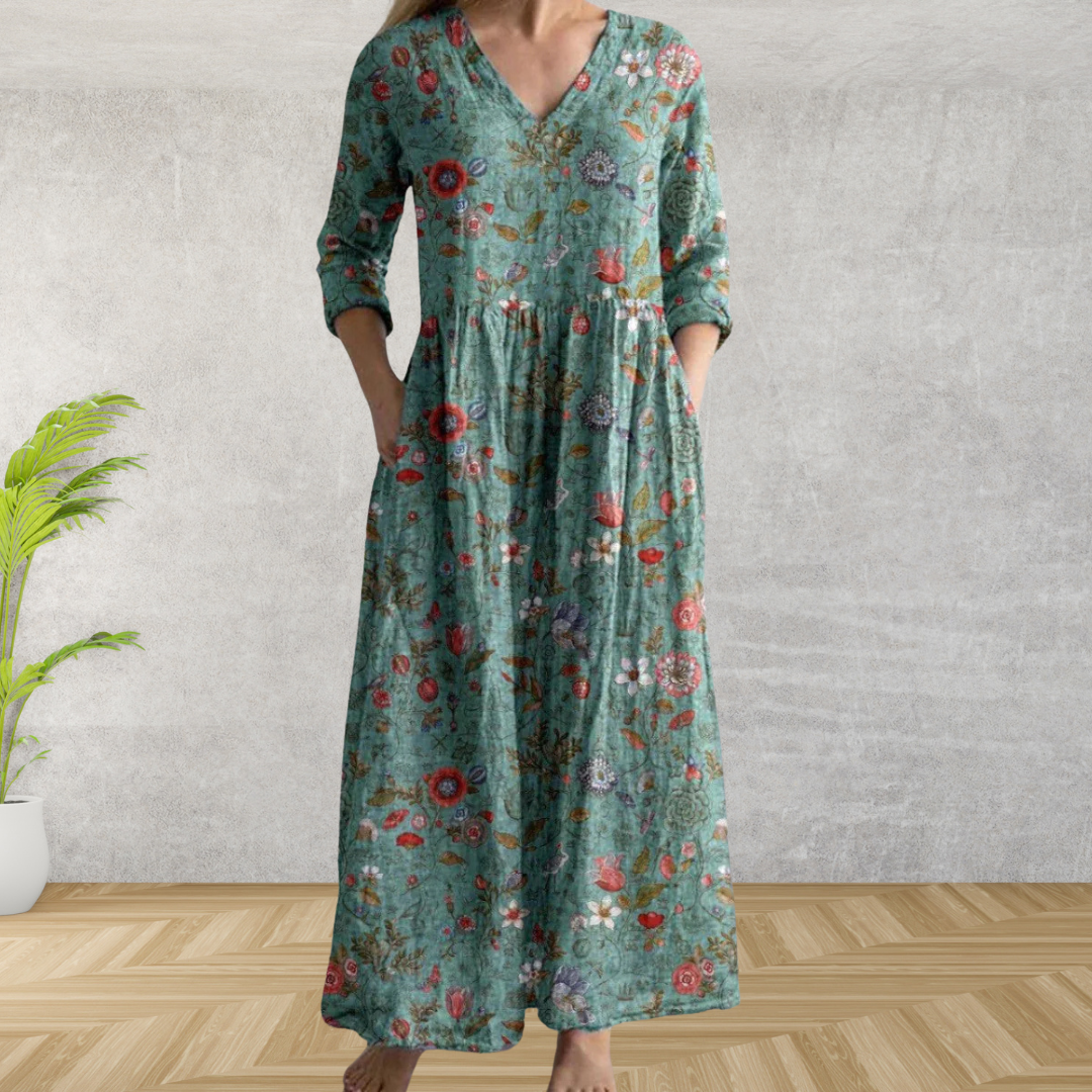 Yulya™ | Élégante Robe Midi Fleurie