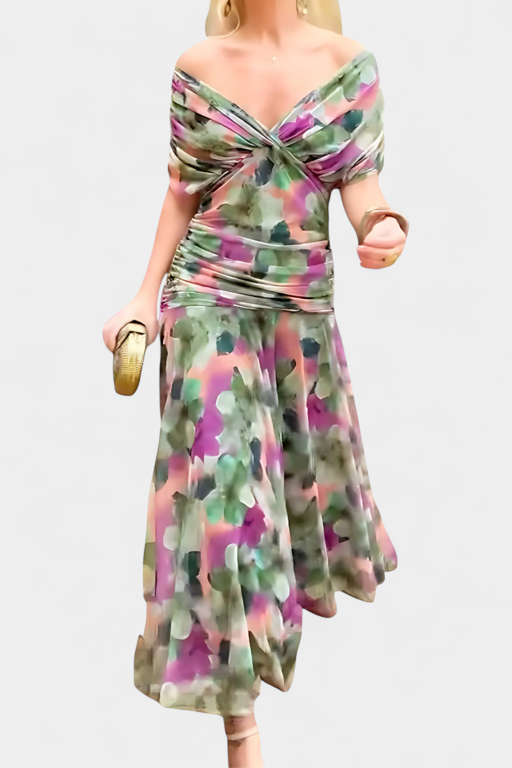 Florendra™ | Robe Longue Fleurie Col V