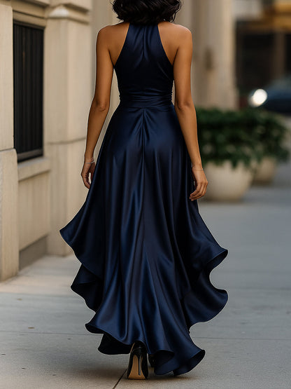 La Scintilla | Robe en Satin Drapé à la Taille