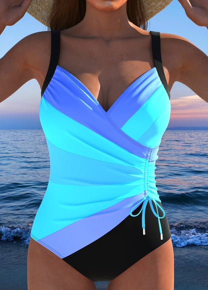 Maillot de bain surplice de luxe avec imprimé coloré