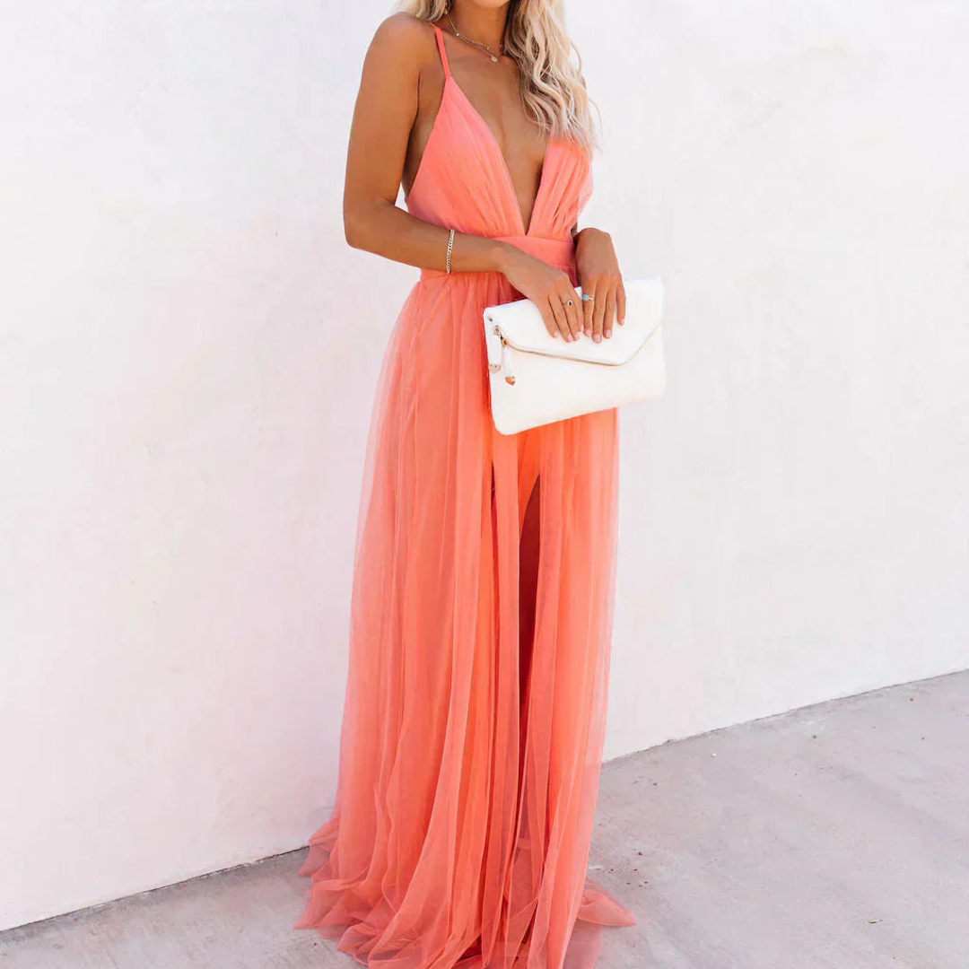 La Scintilla | Robe Maxi Lumière Corail