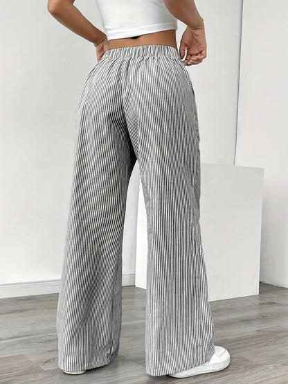 Louise - Pantalons Rayés Décontractés