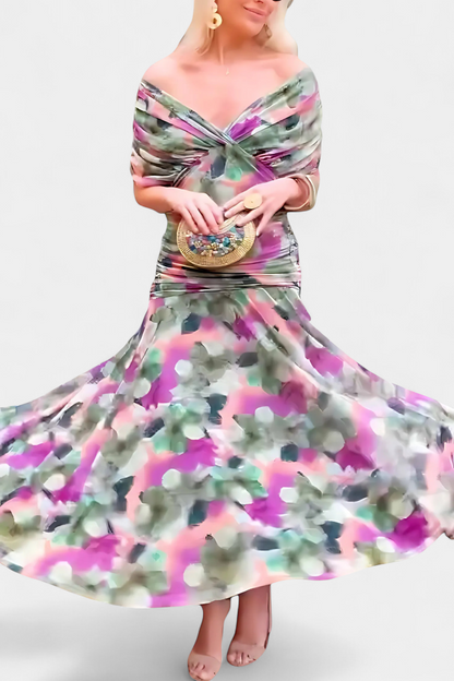 Florendra™ | Robe Longue Fleurie Col V