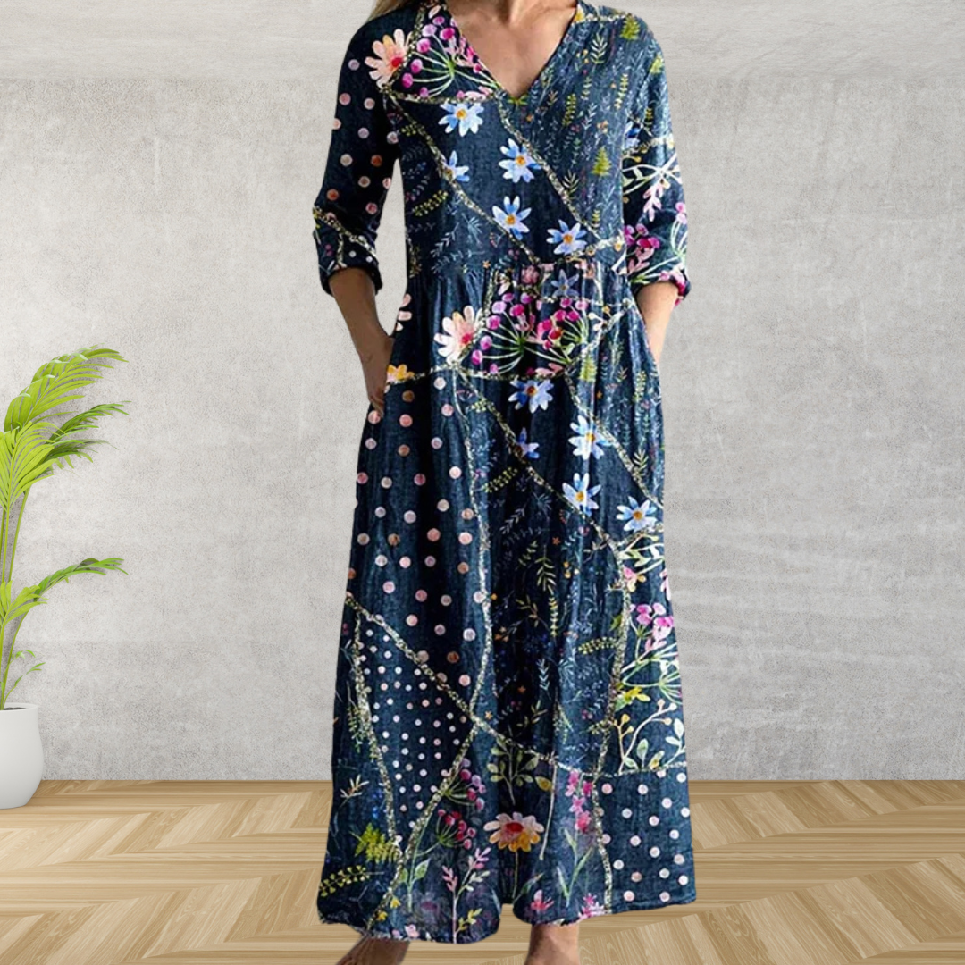 Yulya™ | Élégante Robe Midi Fleurie