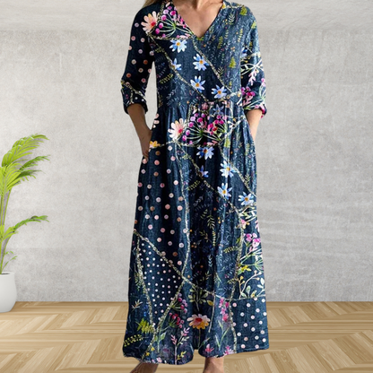 Yulya™ | Élégante Robe Midi Fleurie