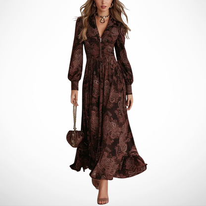 La Scintilla | ROBE LONGUE AVEC IMPRIMÉ VINTAGE ÉLÉGANT