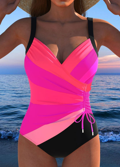 Maillot de bain surplice de luxe avec imprimé coloré