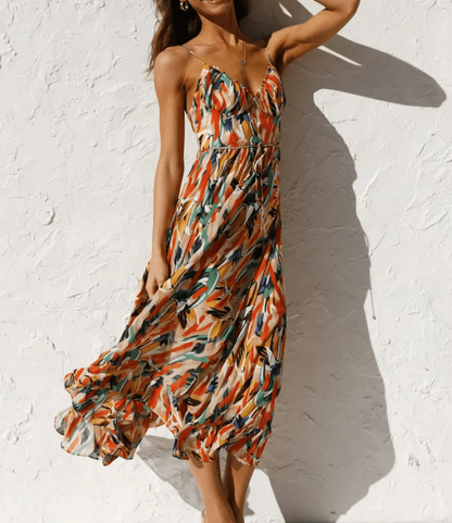 La Scintilla | Robe Midi Couleur Éclatante