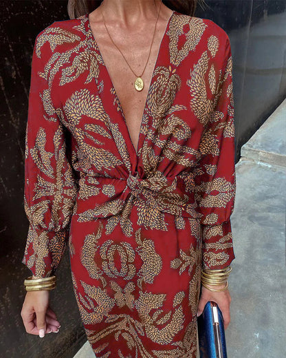Harper™ | Robe élégante à manches longues et imprimé floral
