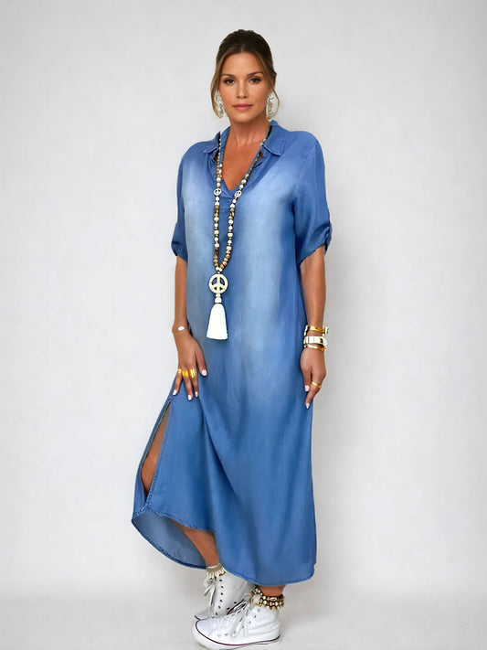 Devorah™ | Robe Maxi en Denim Chic