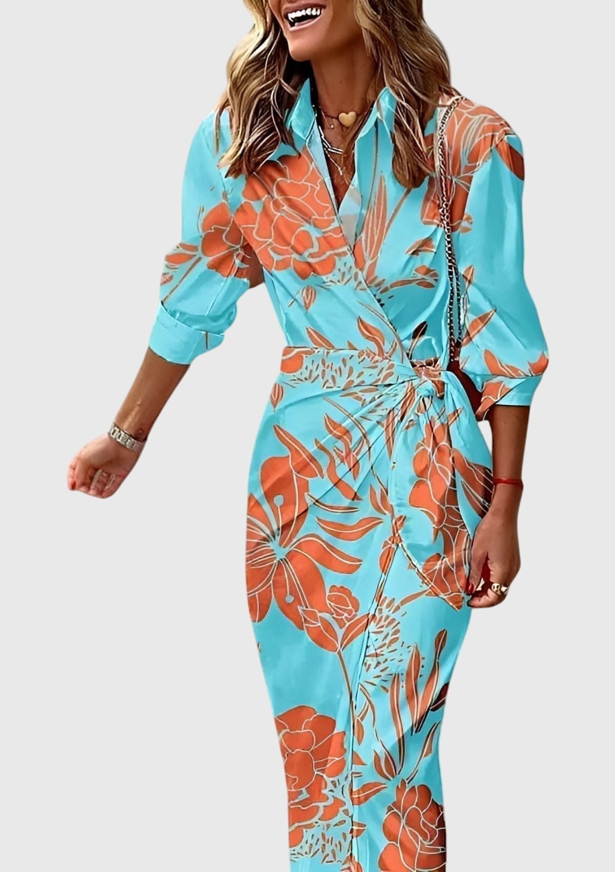 Everly | Robe Élégante Enveloppante avec Imprimé
