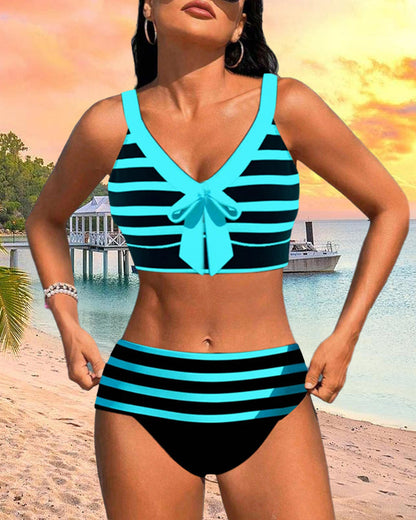 Lula® | Bikini rayé taille haute