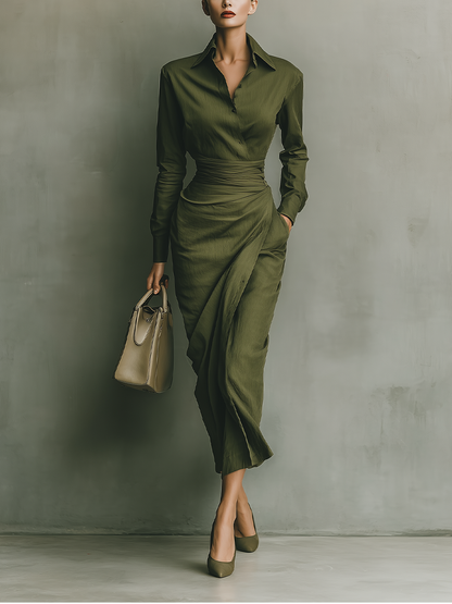 La Scintilla | ROBE PORTAFOLIO SATINÉE AVEC CEINTURE
