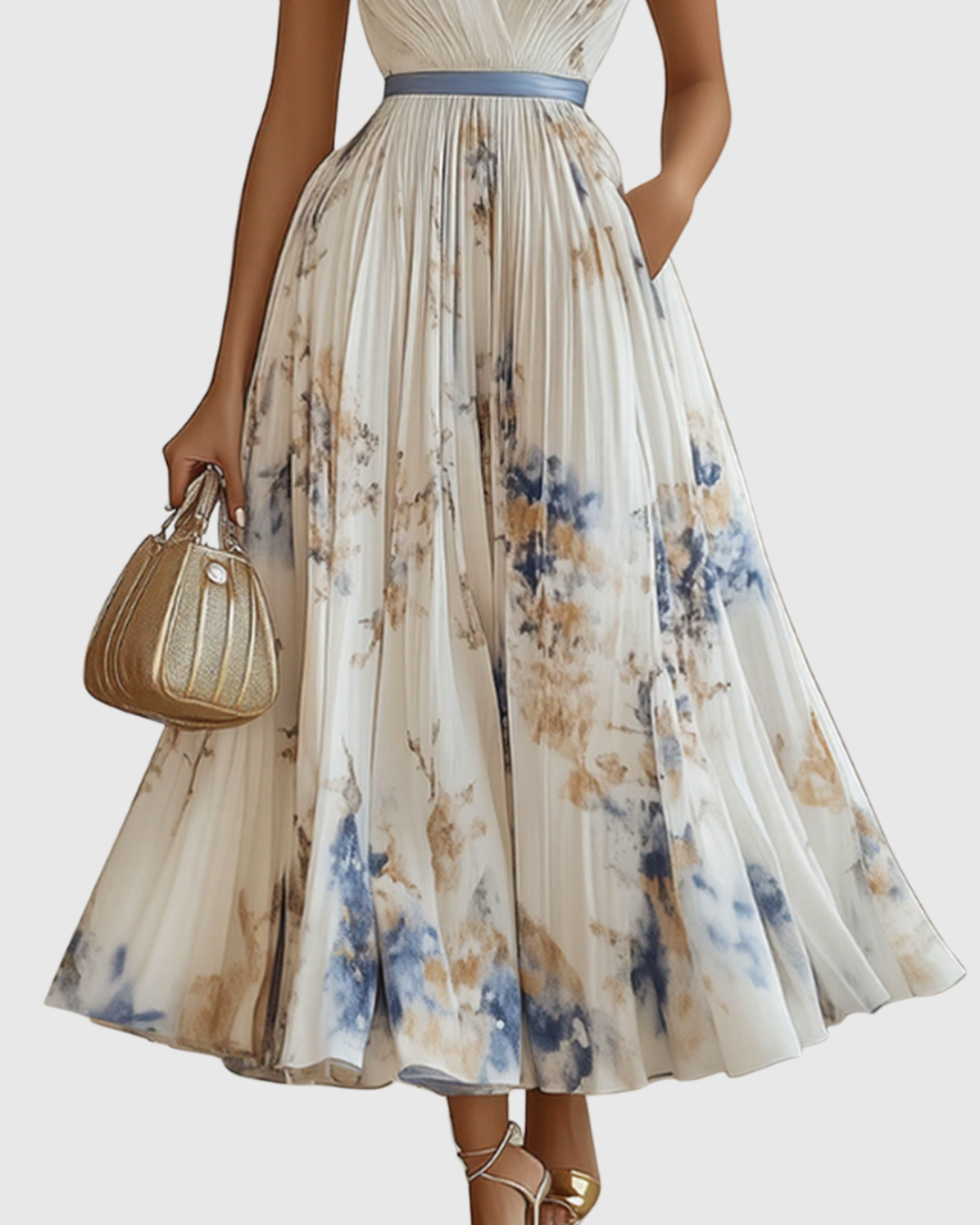 Rowella | Élégant Robe Maxi Plissée
