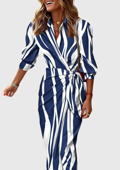 Everly | Robe Élégante Enveloppante avec Imprimé