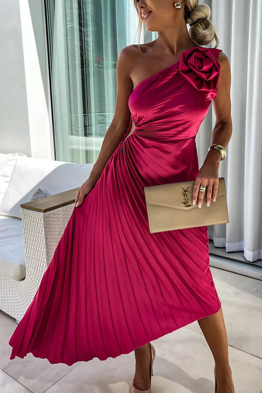 Eya™ | Élégante Robe Maxi Florale à Épaule Unique