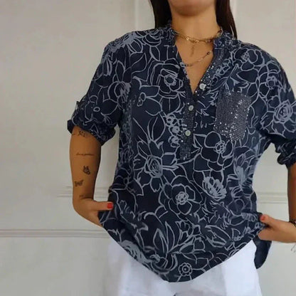 Coralie™ — Blouse élégante à imprimé raffiné
