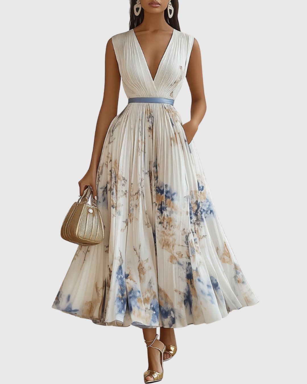Rowella | Élégant Robe Maxi Plissée