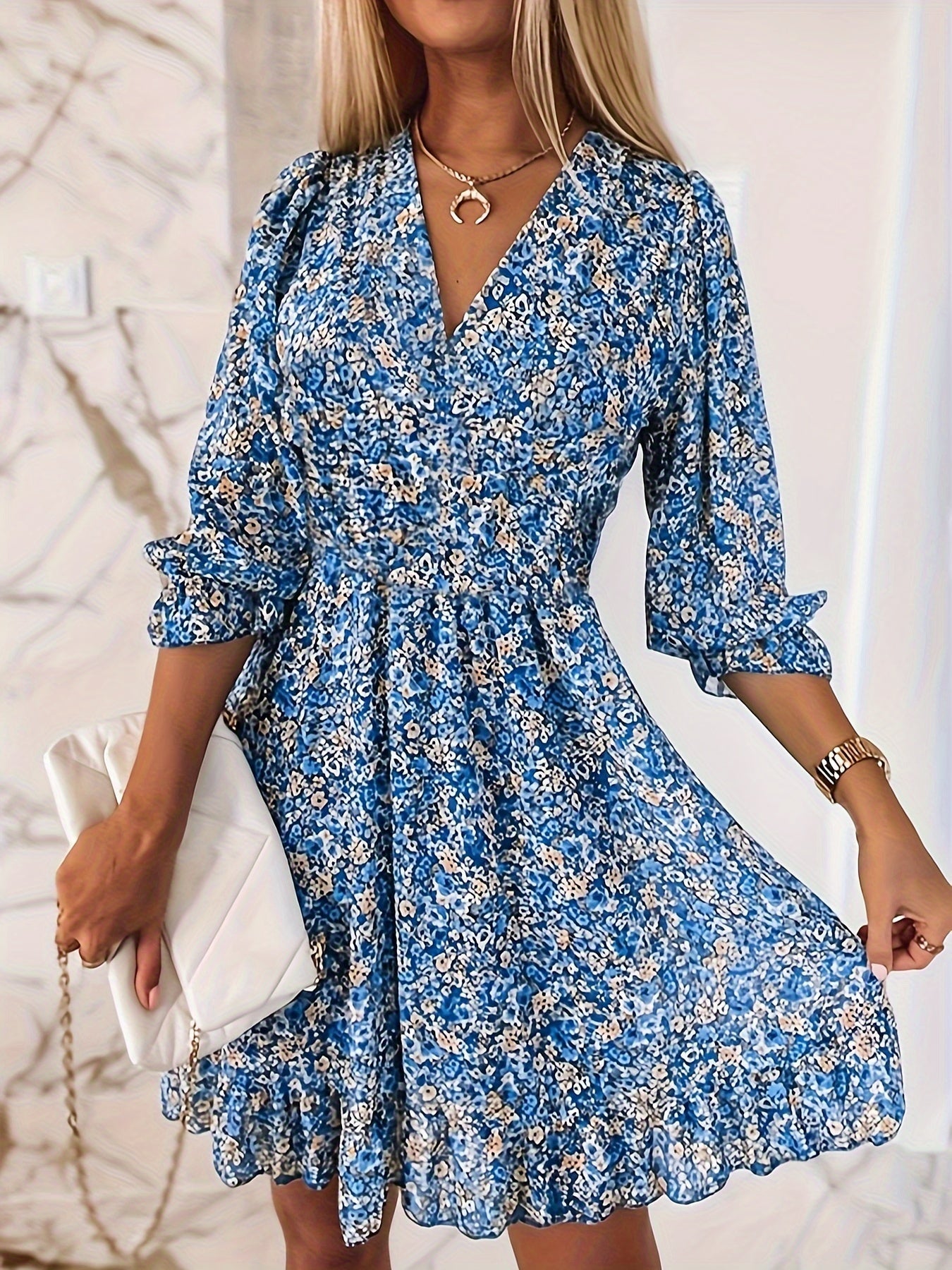 Nissia™ | Robe Mini à Rayures Florales