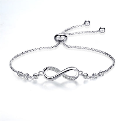 Bracelet ajustable chic en or rose en forme d'infini
