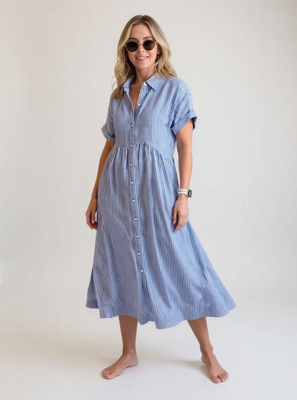 La Scintilla | Robe Élégante à Rayures Claires