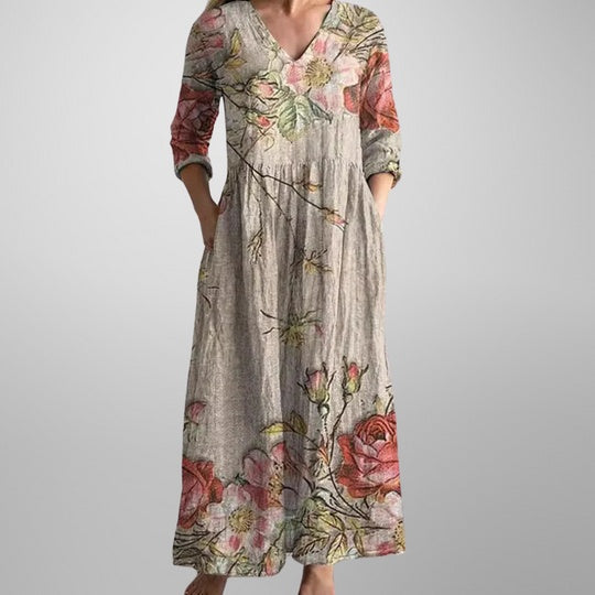 Yulya™ | Élégante Robe Midi Fleurie