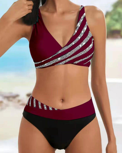 Mona – Bikini imprimée aux teintes chaudes
