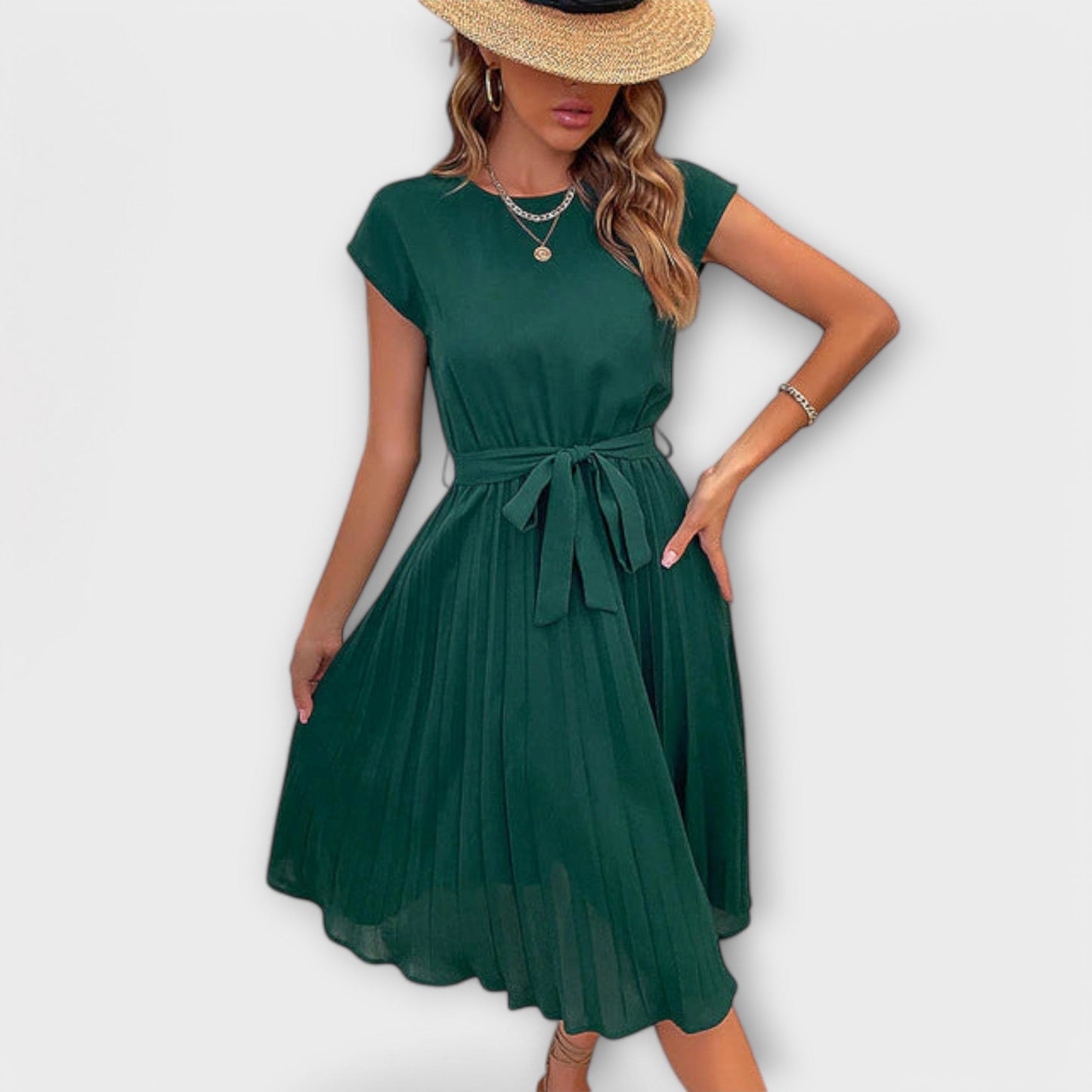 Shira™ | Robe Midi Plissée d'Été