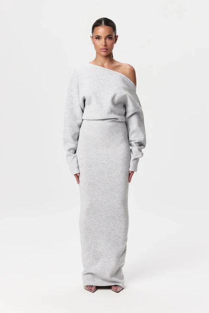 Knit Off-Shoulder Maxi