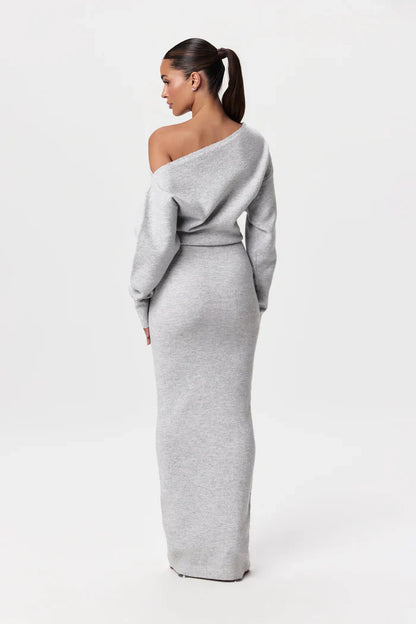 Knit Off-Shoulder Maxi