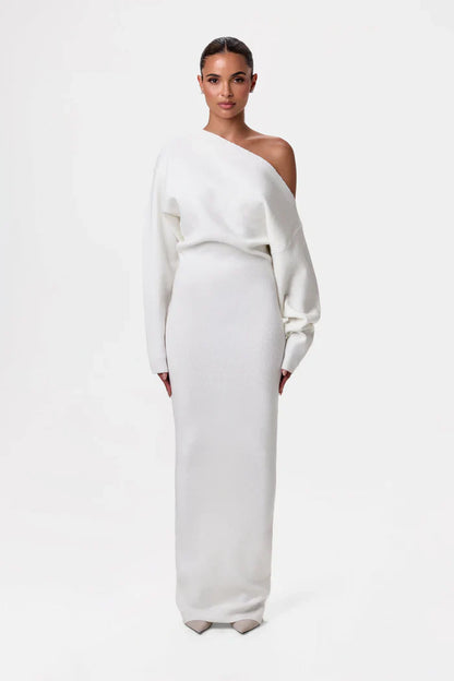 Knit Off-Shoulder Maxi