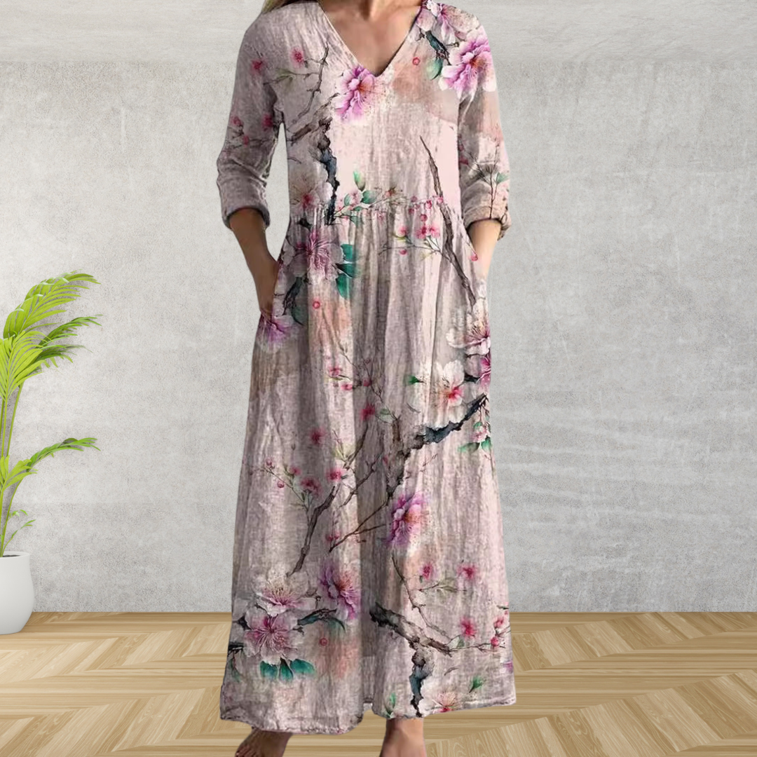 Yulya™ | Élégante Robe Midi Fleurie
